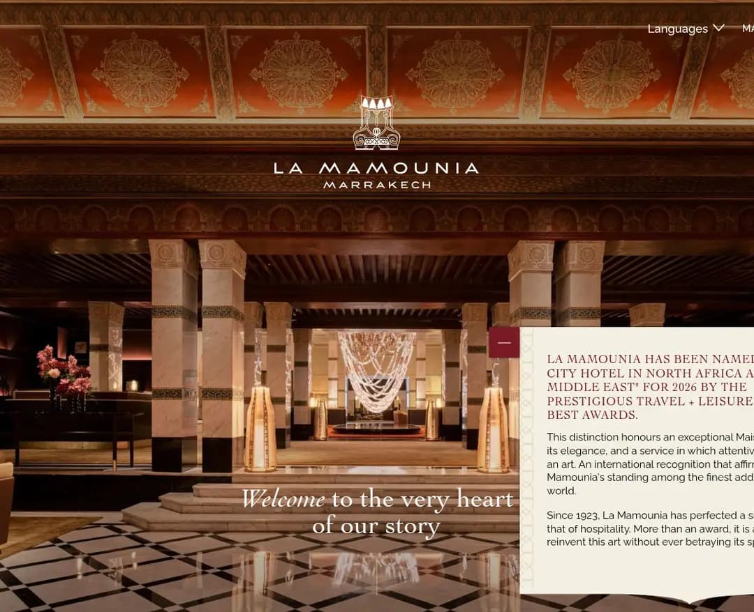 La Mamounia — 여행/호텔 브랜드/기업 웹사이트 디자인 레퍼런스