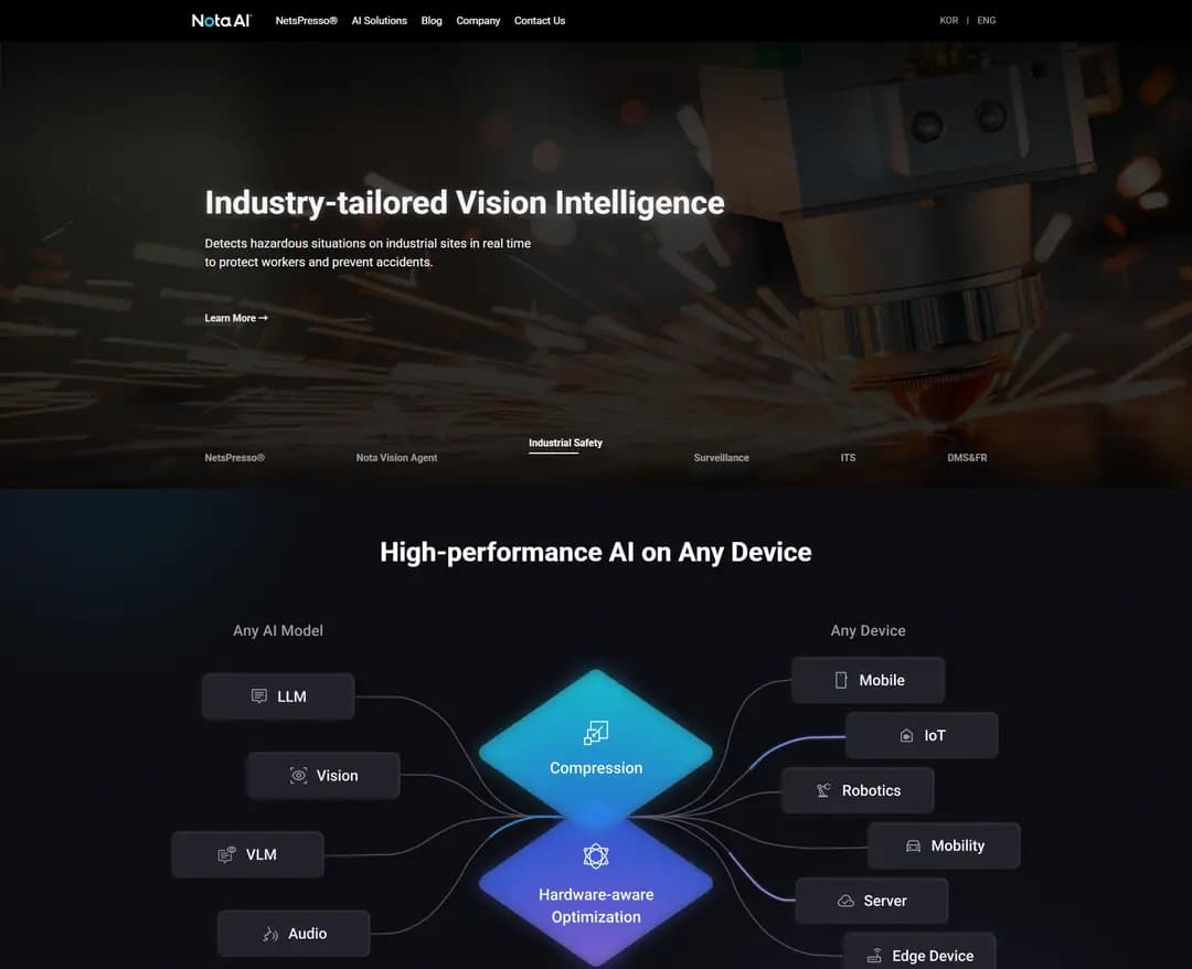 Nota AI Official Website — IT/스타트업 플랫폼 웹사이트 디자인 레퍼런스