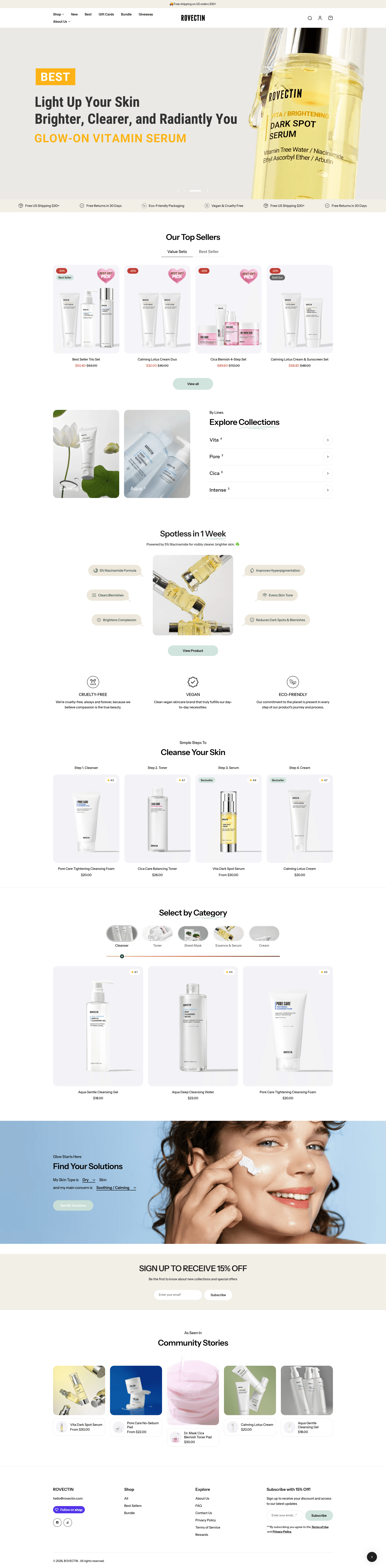 Rovectin — 화장품 쇼핑몰 웹사이트 디자인 레퍼런스 스크린샷 1