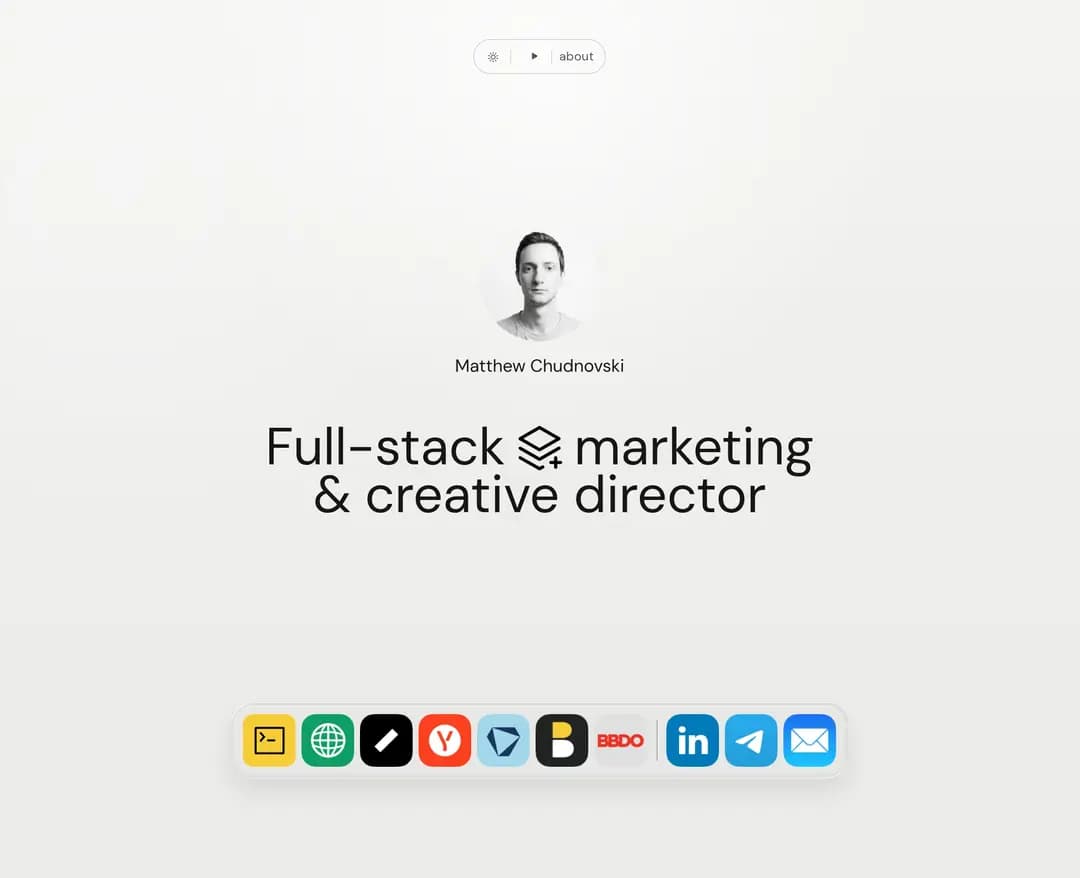Matthew Chudnovski — 기타 포트폴리오 웹사이트 디자인 레퍼런스