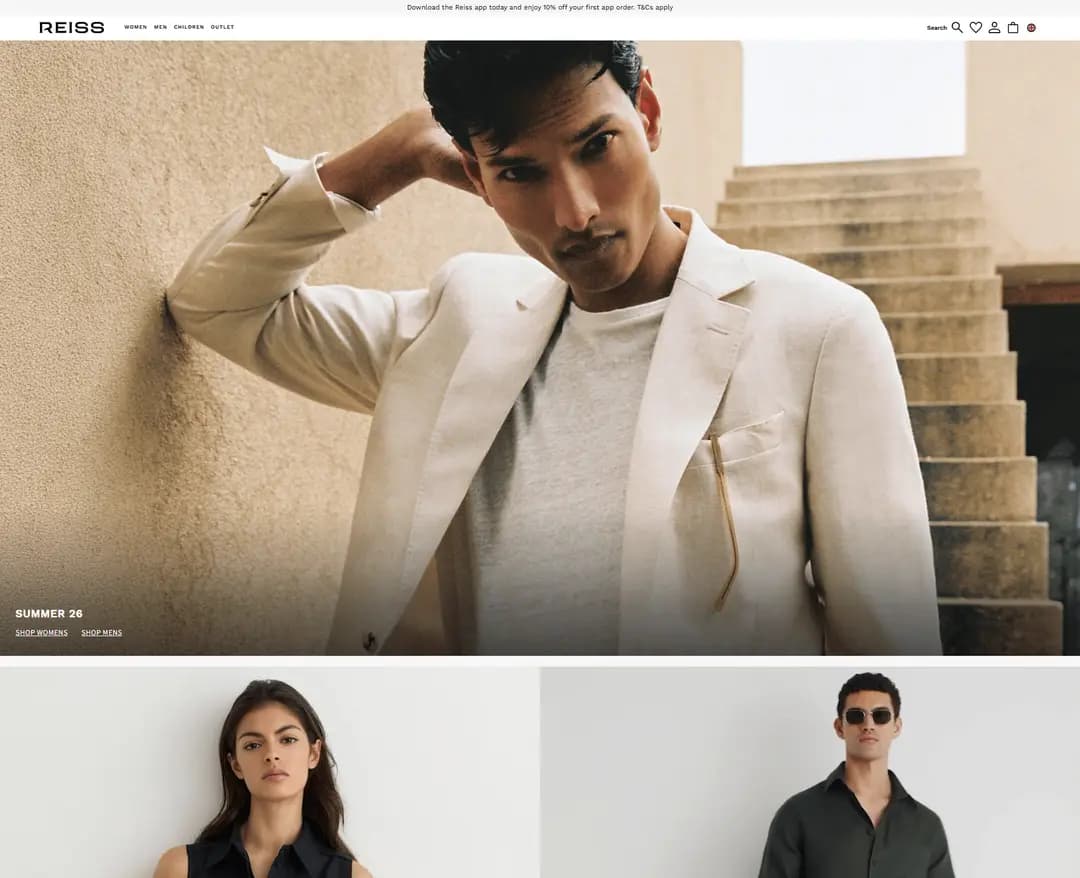 Reiss — 패션 쇼핑몰 웹사이트 디자인 레퍼런스