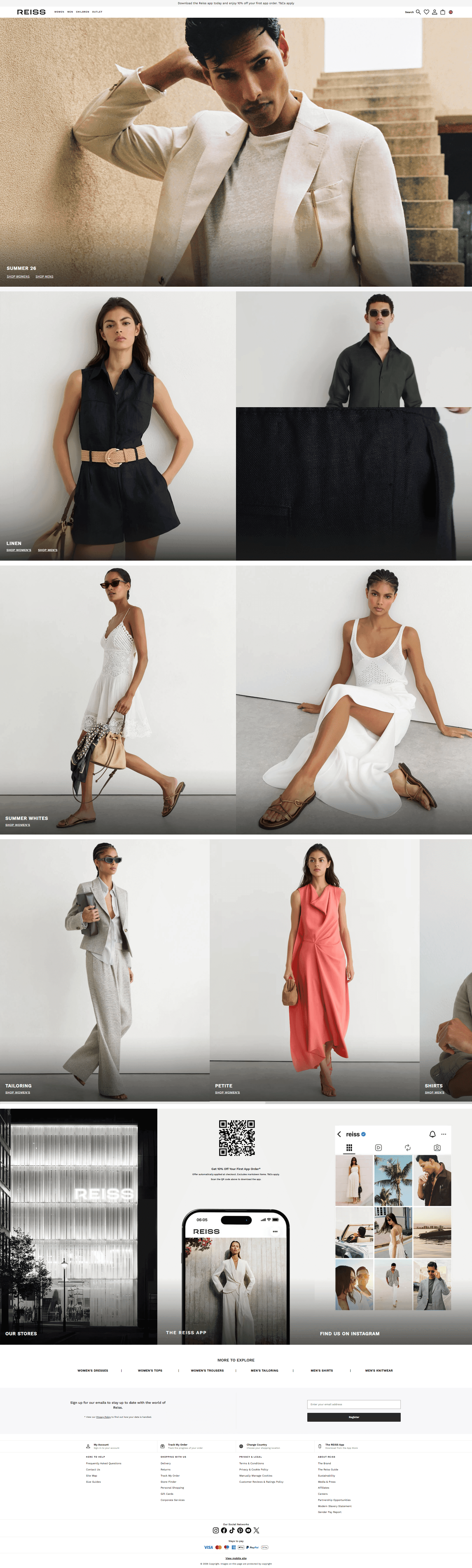 Reiss — 패션 쇼핑몰 웹사이트 디자인 레퍼런스 스크린샷 1