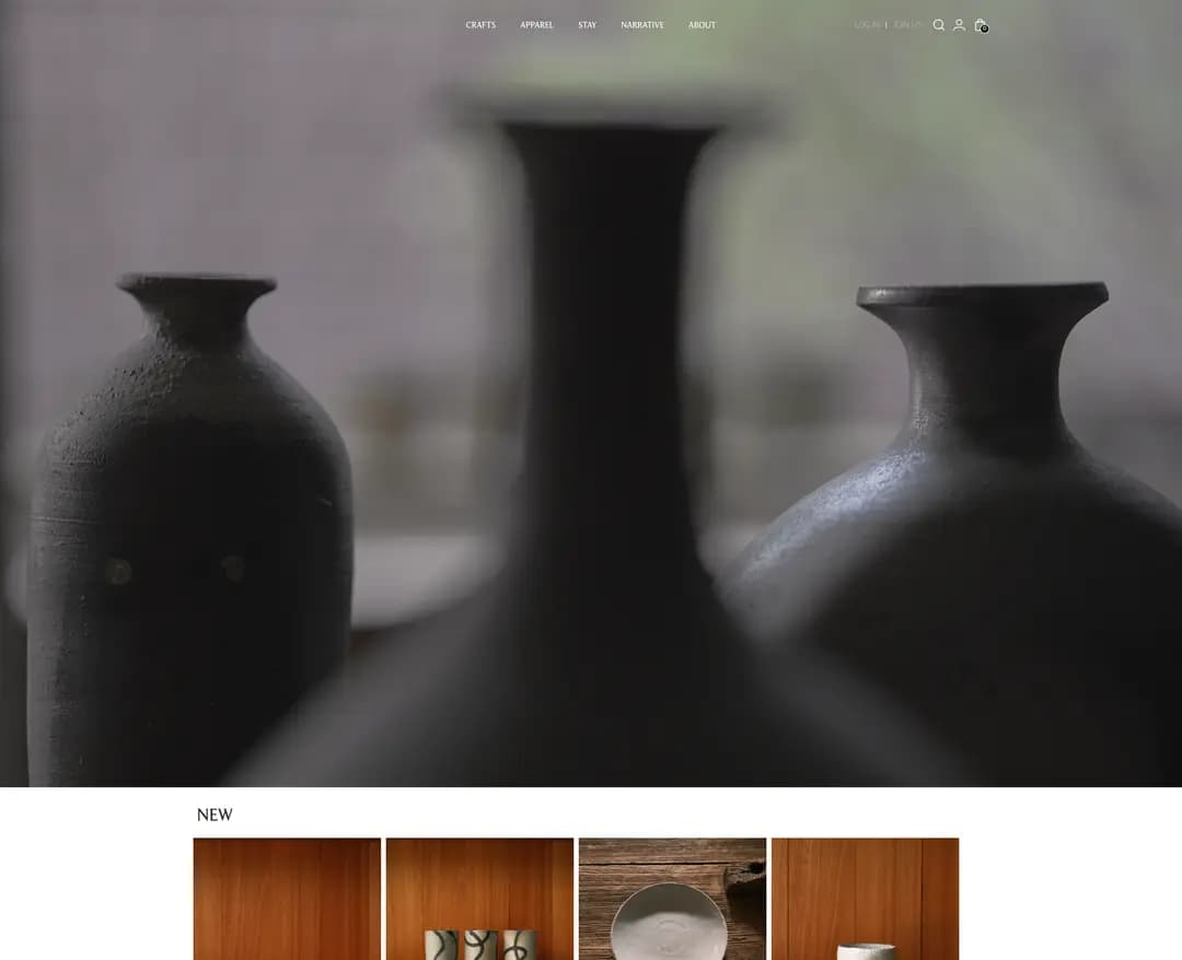 NARRATIVE OBJECT — 인테리어/가구 쇼핑몰 웹사이트 디자인 레퍼런스