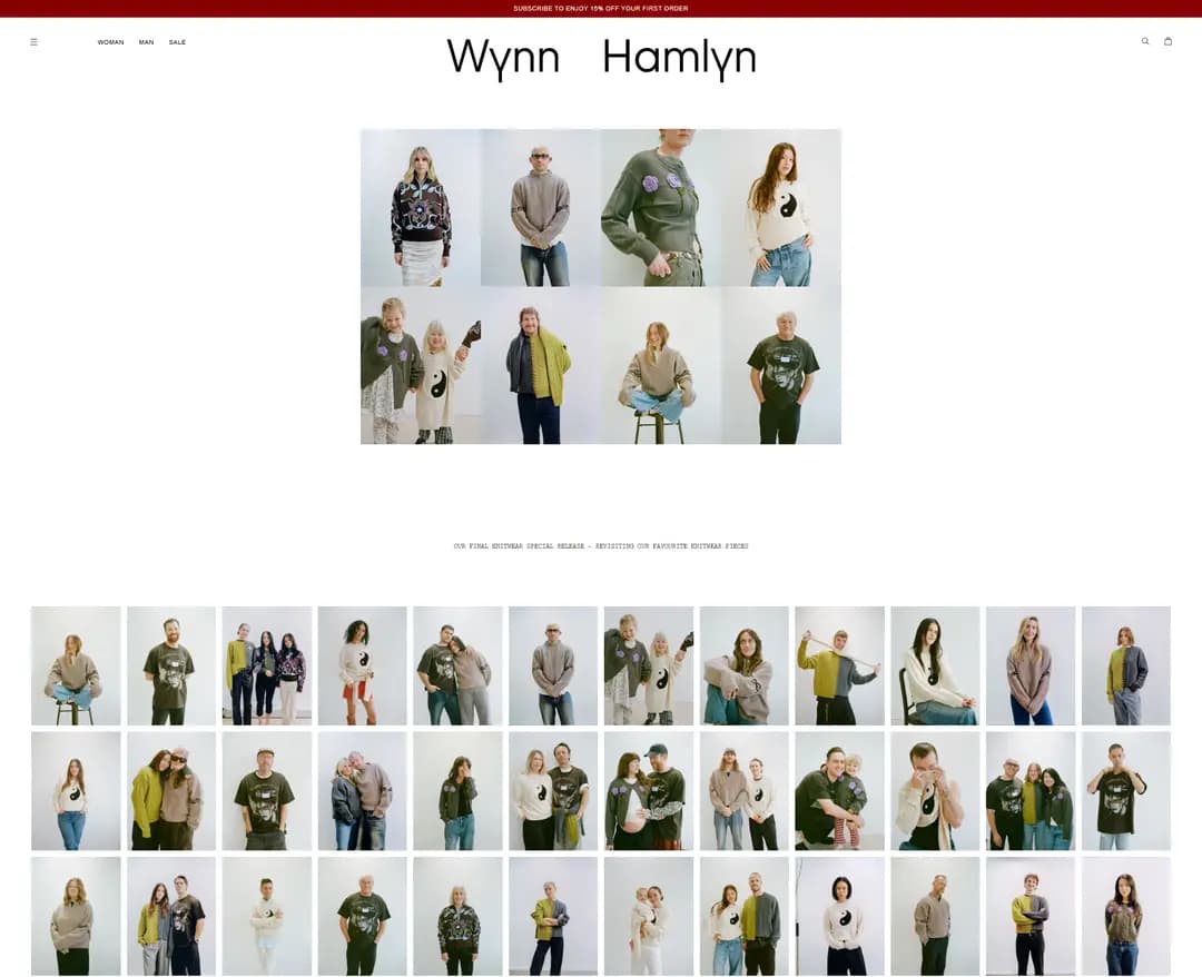 Wynn Hamlyn — 패션 쇼핑몰 웹사이트 디자인 레퍼런스