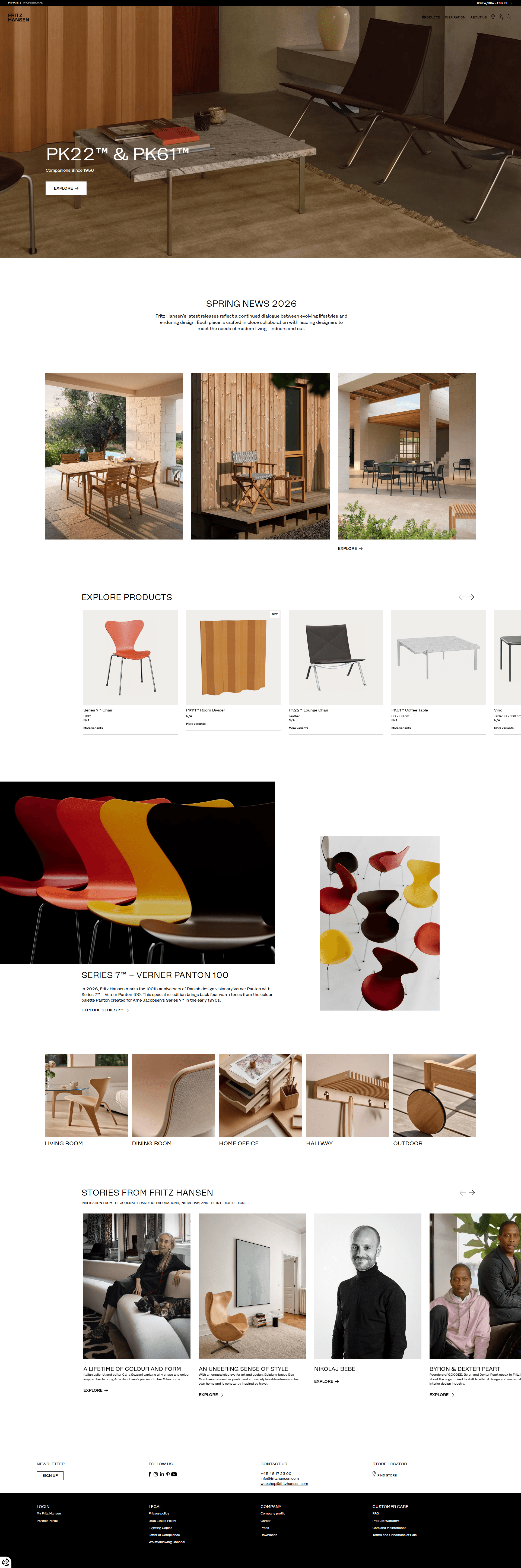 Furniture, lighting and accessory design - Fritz Hansen — 인테리어/가구 브랜드/기업 웹사이트 디자인 레퍼런스 스크린샷 1
