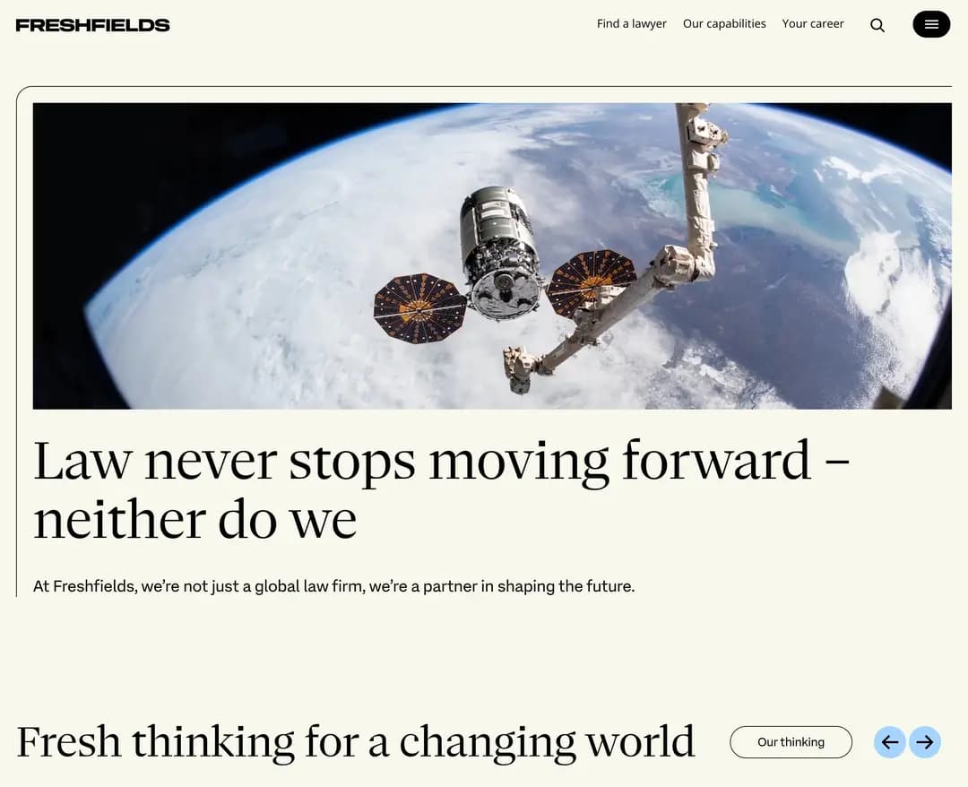 Leading global law firm | Freshfields — 법률/법무 브랜드/기업 웹사이트 디자인 레퍼런스