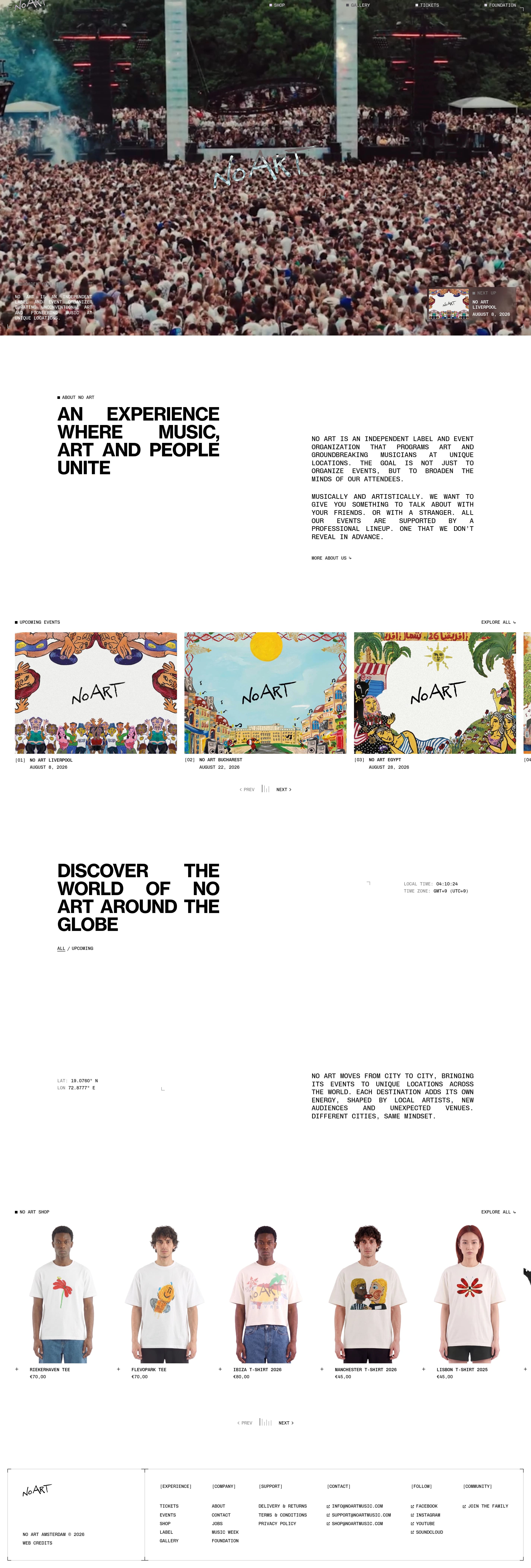 No Art — 라이프스타일 소개 웹사이트 디자인 레퍼런스