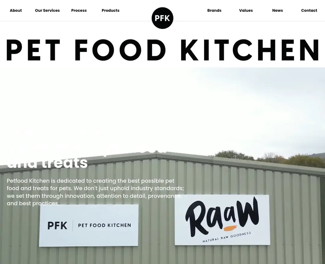 Pet Food Kitchen — 반려동물 소개 웹사이트 디자인 레퍼런스