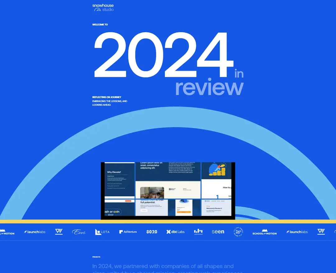 Snowhouse Studio | Year in Review 2024 — 기타 포트폴리오 웹사이트 디자인 레퍼런스