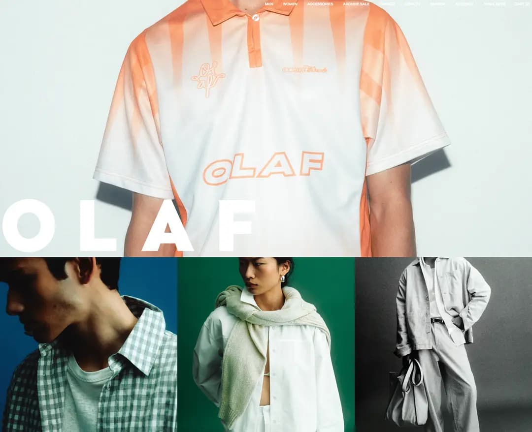 OLAF — 패션 쇼핑몰 웹사이트 디자인 레퍼런스