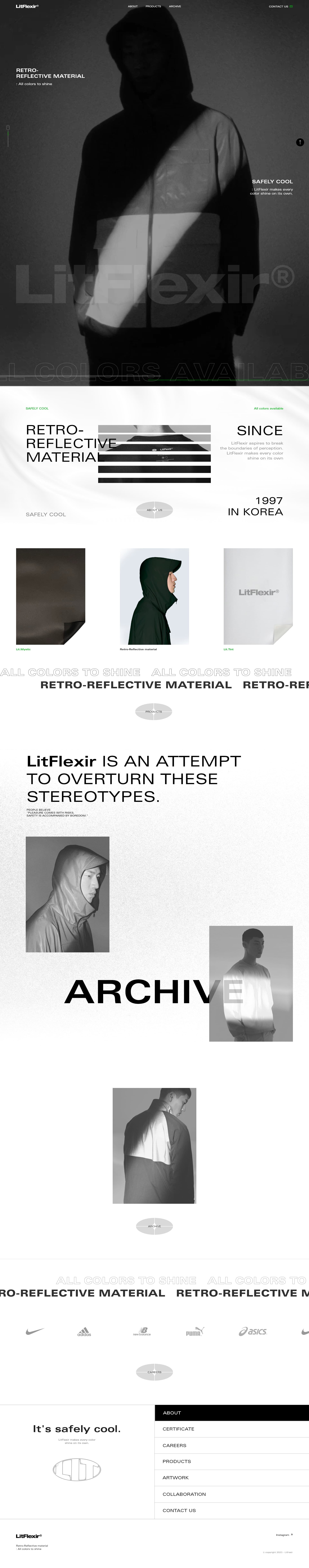 LitFlexir — 패션 쇼핑몰 웹사이트 디자인 레퍼런스 스크린샷 1
