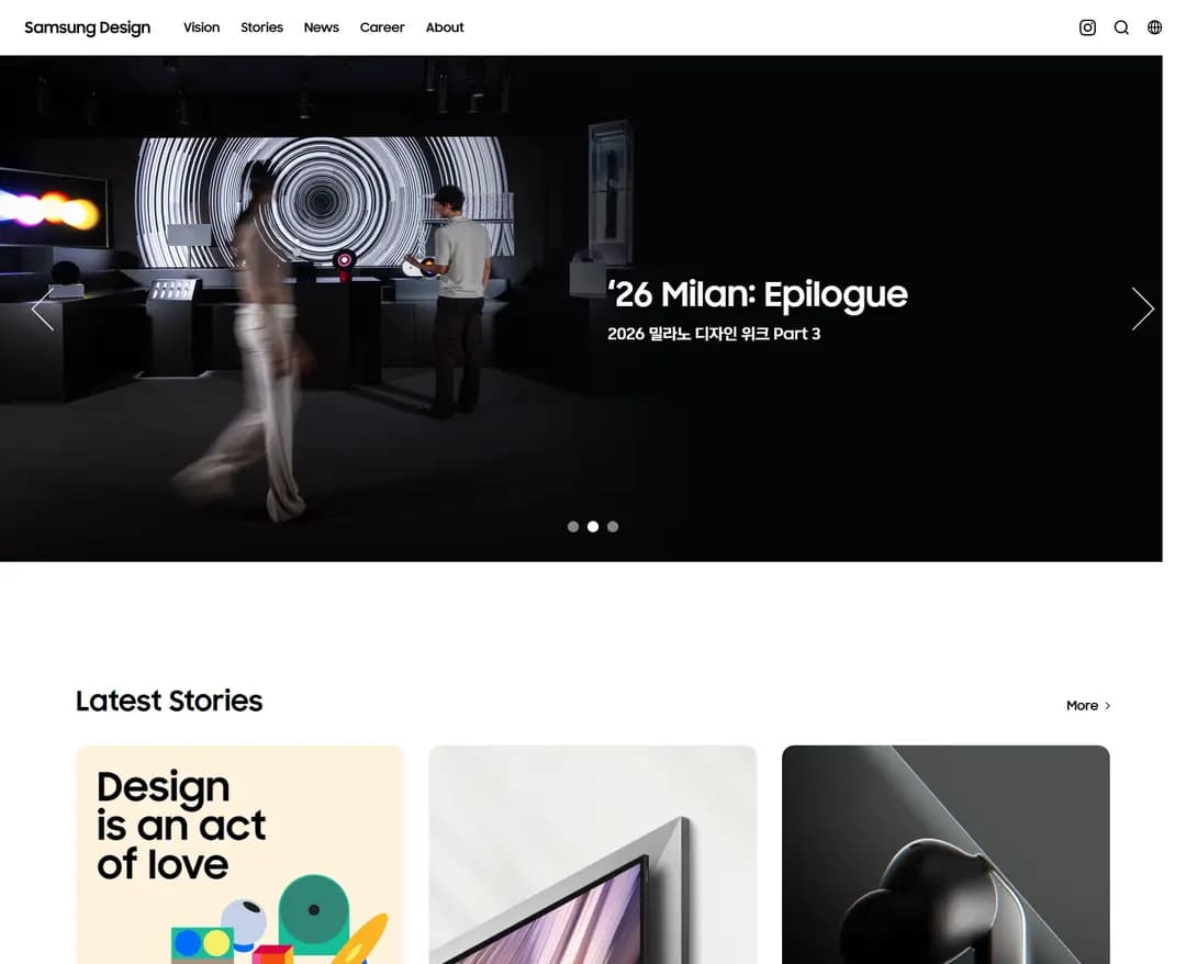Samsung Design Website — IT/스타트업 랜딩페이지 웹사이트 디자인 레퍼런스