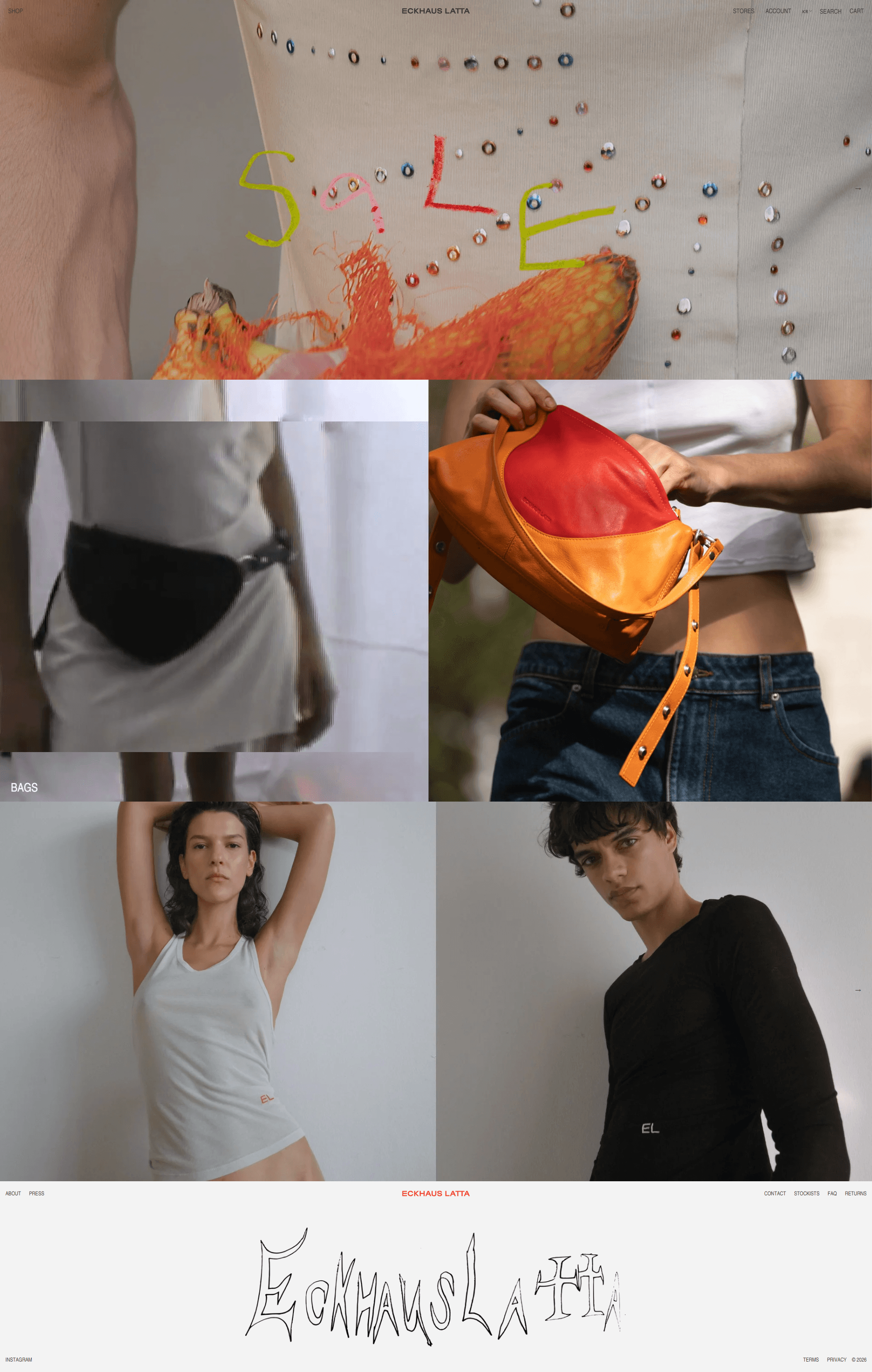 Eckhaus Latta — 패션 쇼핑몰 웹사이트 디자인 레퍼런스 스크린샷 1