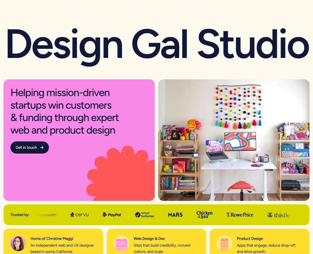 Design Gal Studio — IT/스타트업 포트폴리오 웹사이트 디자인 레퍼런스