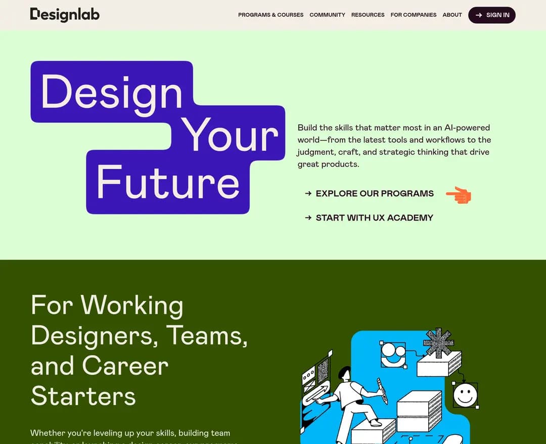 Designlab — 교육 쇼핑몰 웹사이트 디자인 레퍼런스