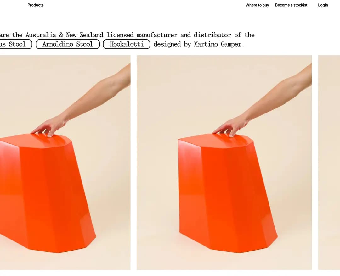 Arnold Circus Stool — 인테리어/가구 쇼핑몰 웹사이트 디자인 레퍼런스
