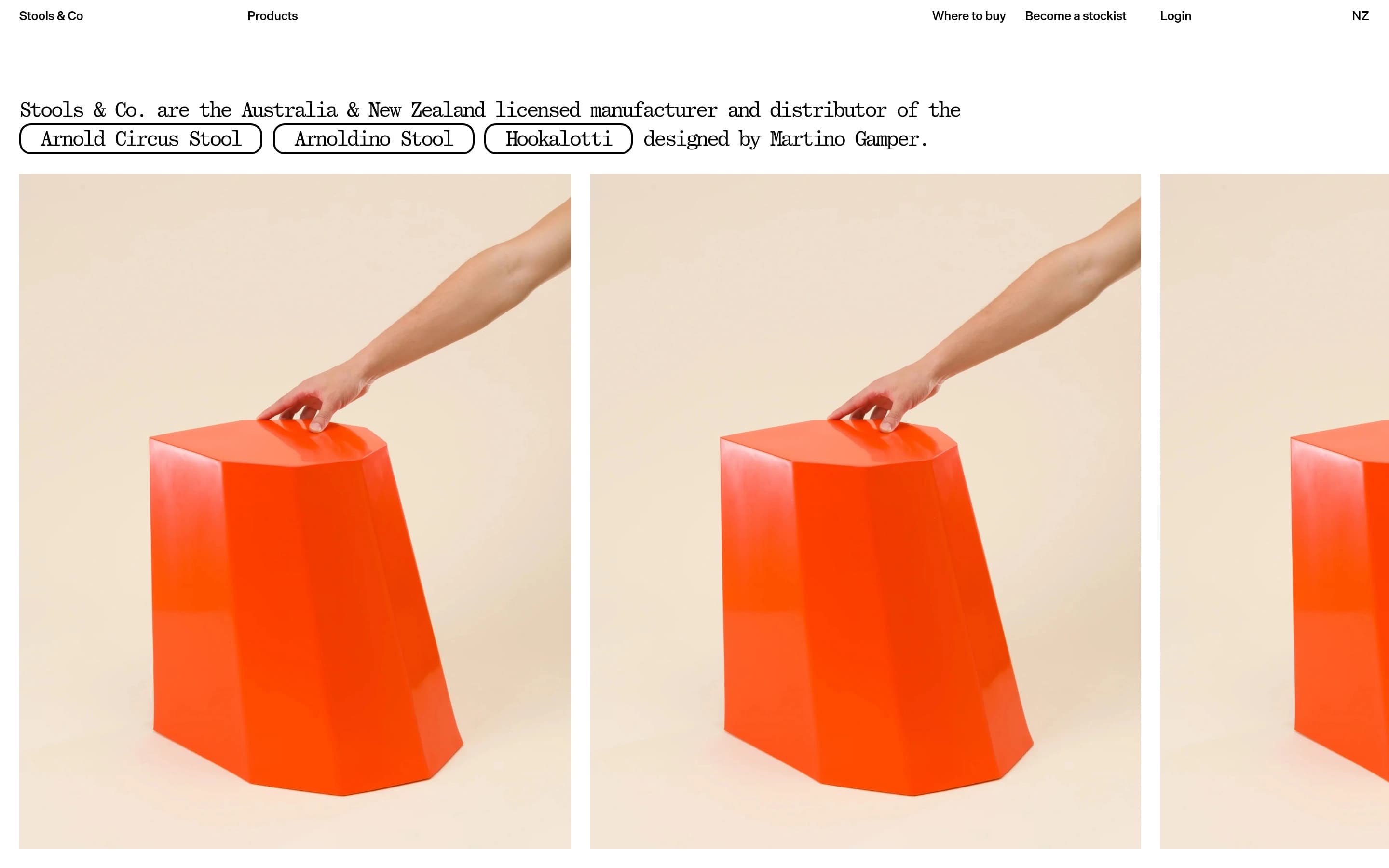 arnoldcircusstool.com — 인테리어/가구 쇼핑몰 웹사이트 디자인 레퍼런스