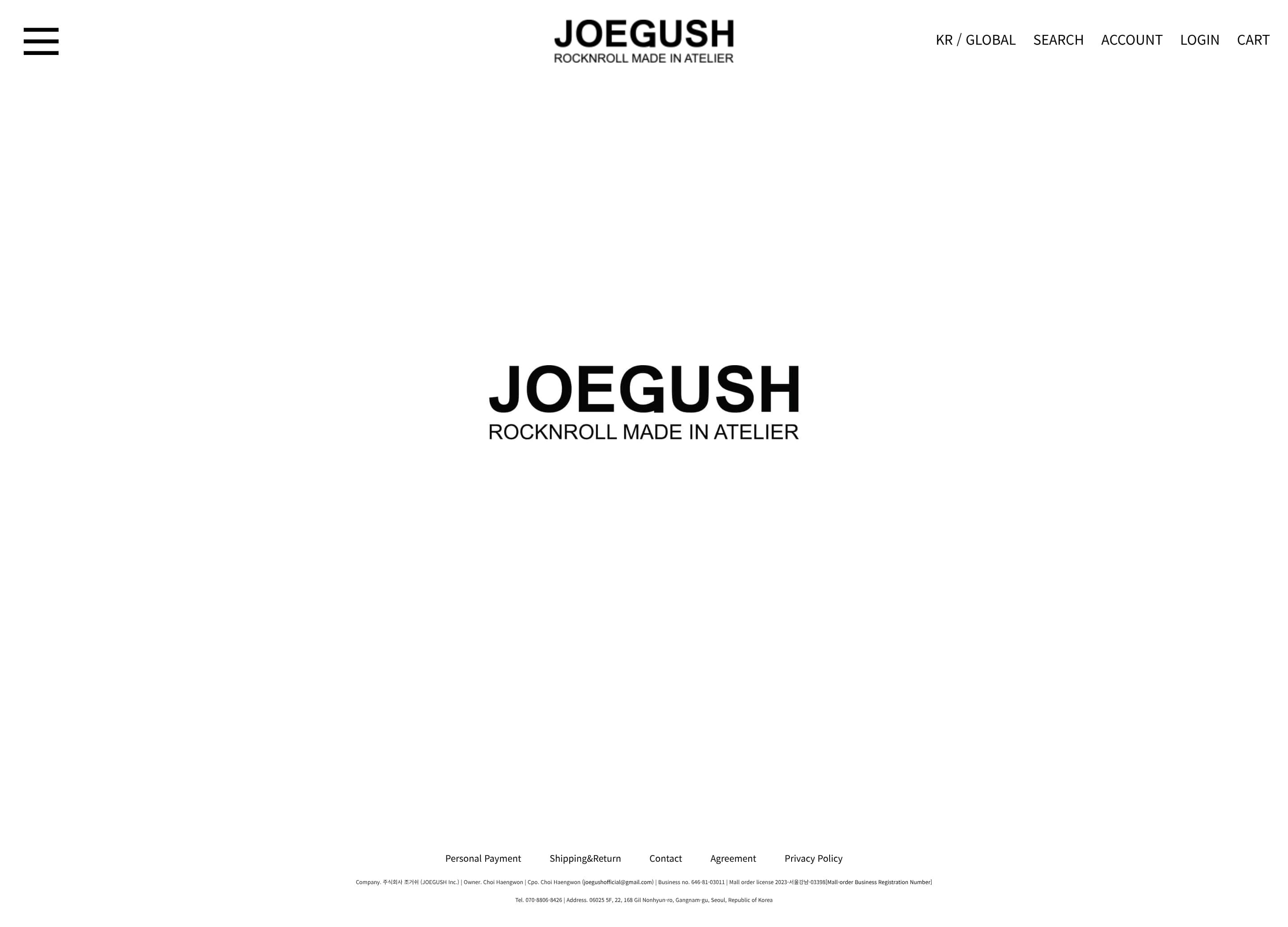 JOEGUSH — 패션 쇼핑몰 웹사이트 디자인 레퍼런스