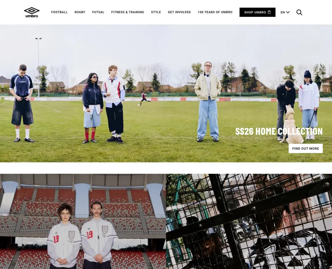 Umbro — 패션 브랜드/기업 웹사이트 디자인 레퍼런스