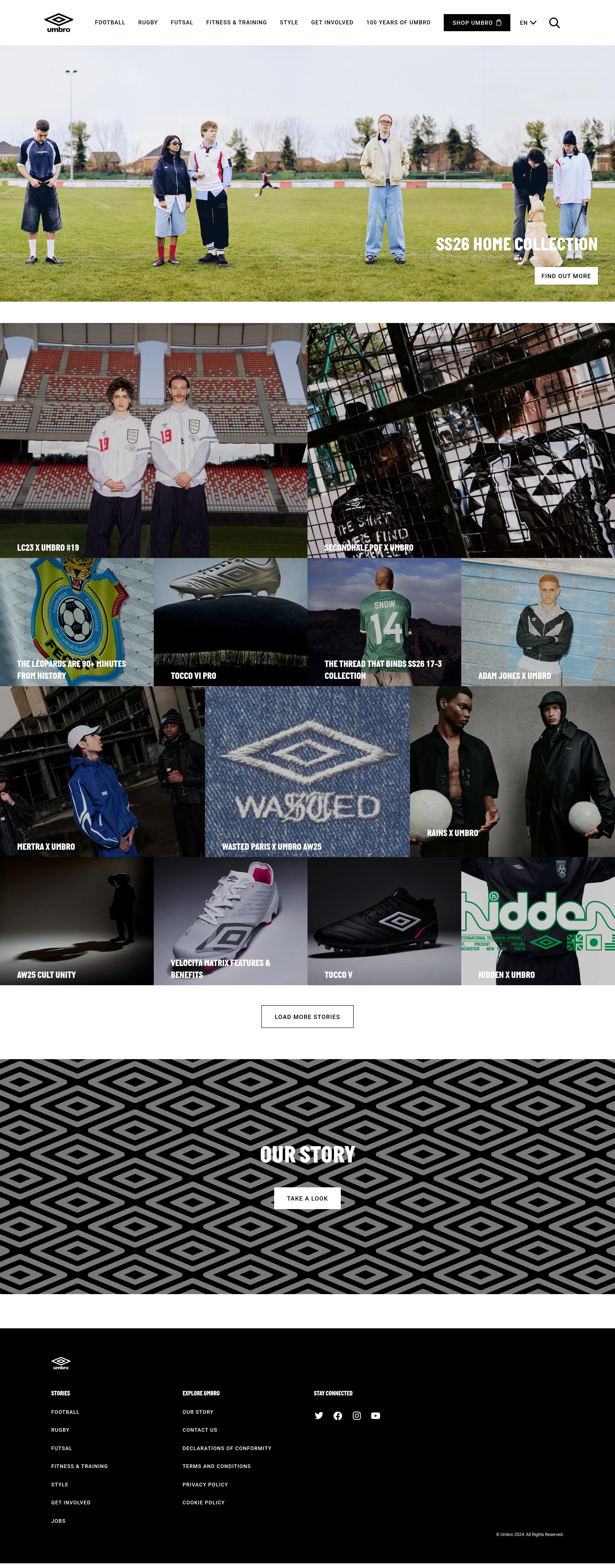 Umbro — 패션 브랜드/기업 웹사이트 디자인 레퍼런스