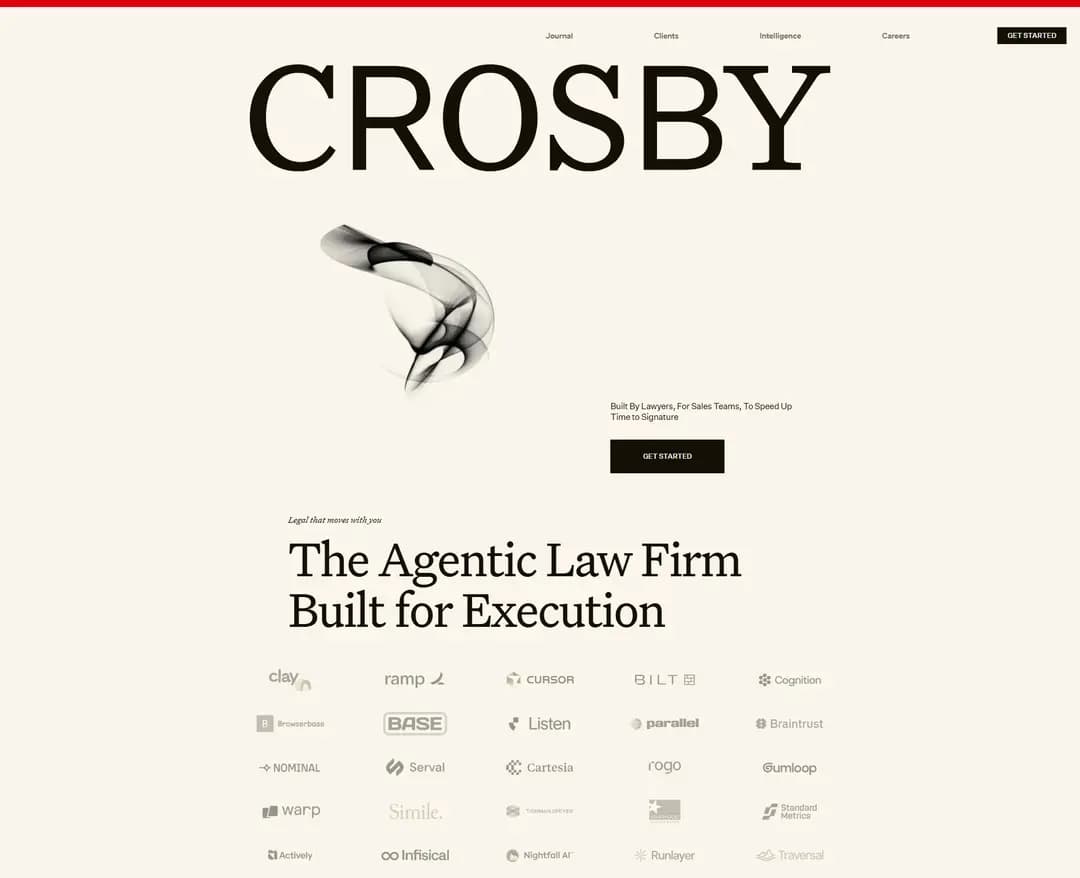 Crosby — 법률/세무 플랫폼 웹사이트 디자인 레퍼런스