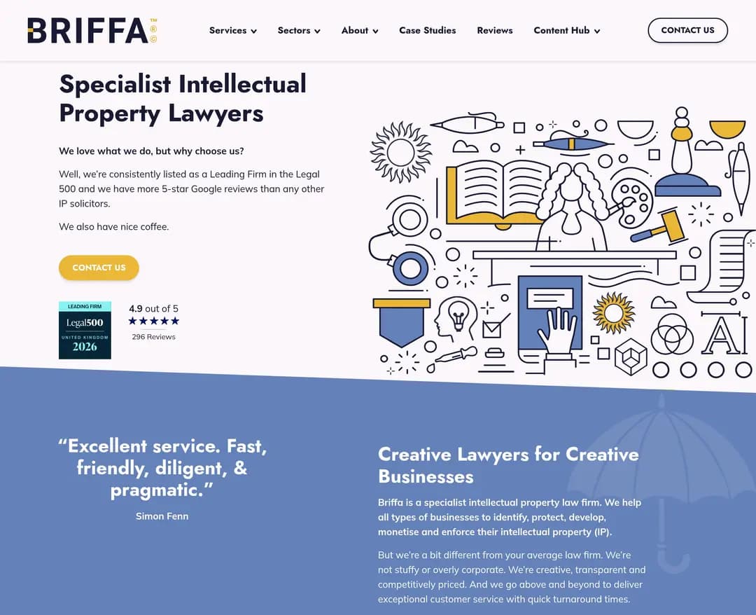 Briffa Legal — 법률/세무 소개 웹사이트 디자인 레퍼런스