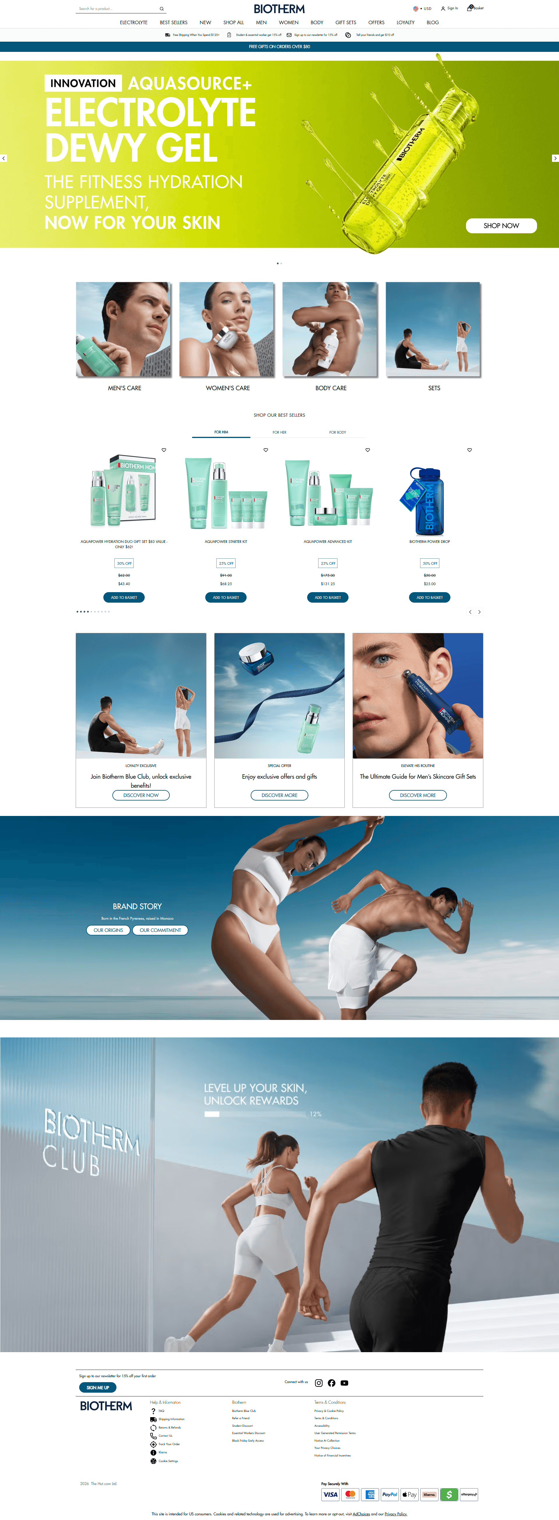 Biotherm — 화장품 쇼핑몰 웹사이트 디자인 레퍼런스 스크린샷 1