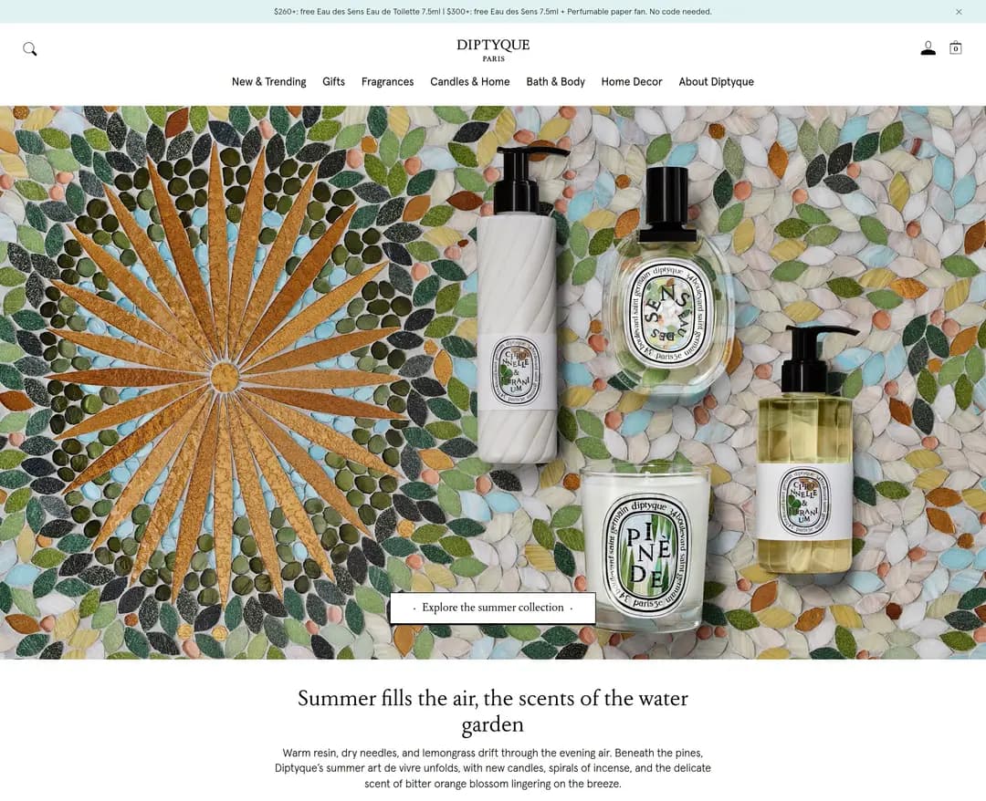 Diptyque — 화장품 쇼핑몰 웹사이트 디자인 레퍼런스