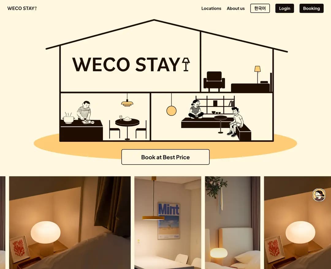 WECO STAY — 여행/호텔 소개 웹사이트 디자인 레퍼런스