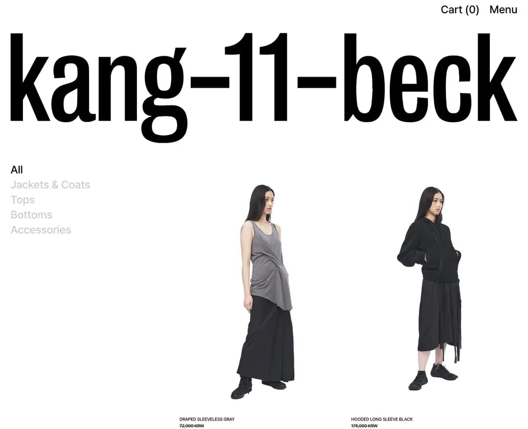 kang-11-beck — 패션 쇼핑몰 웹사이트 디자인 레퍼런스