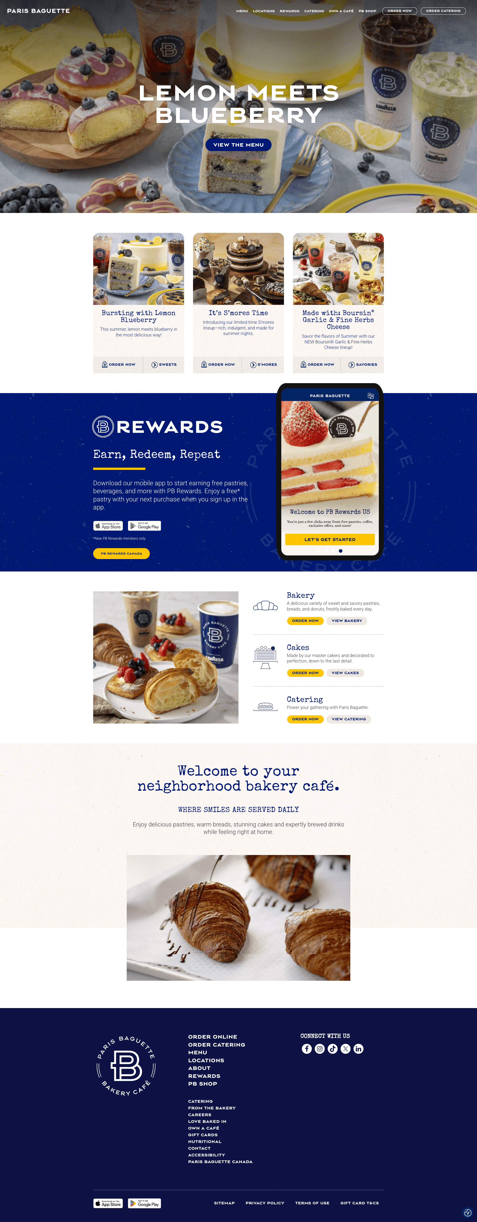 Paris Baguette — 카페/음식 쇼핑몰 웹사이트 디자인 레퍼런스 스크린샷 1