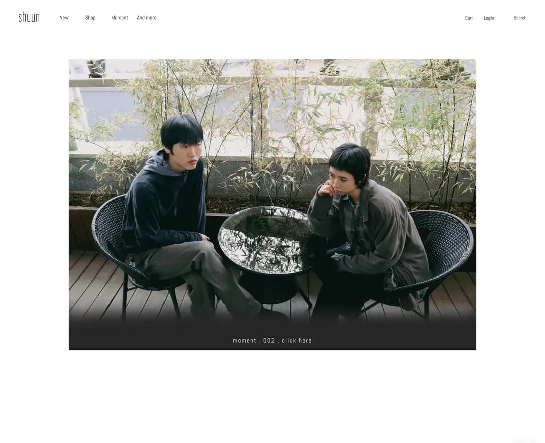 shuun — 패션 쇼핑몰 웹사이트 디자인 레퍼런스