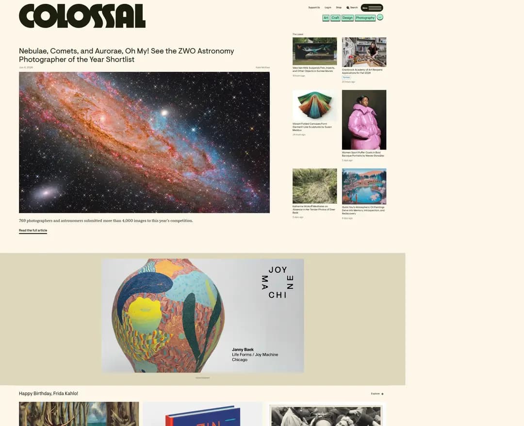 Colossal — 기타 콘텐츠 웹사이트 디자인 레퍼런스