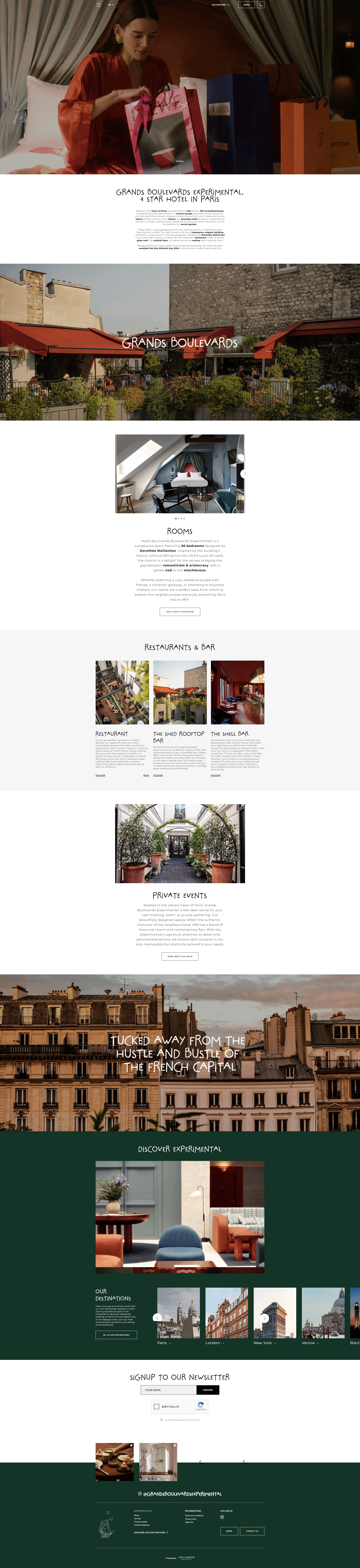 4* Hotel Close to the Opera in Paris | Grands Boulevards Experimental — 여행/호텔 브랜드/기업 웹사이트 디자인 레퍼런스 스크린샷 1