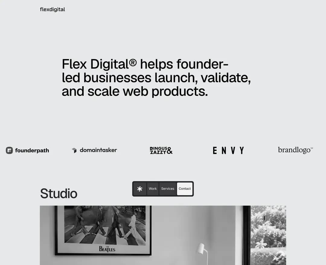 Flex Digital — IT/스타트업 포트폴리오 웹사이트 디자인 레퍼런스