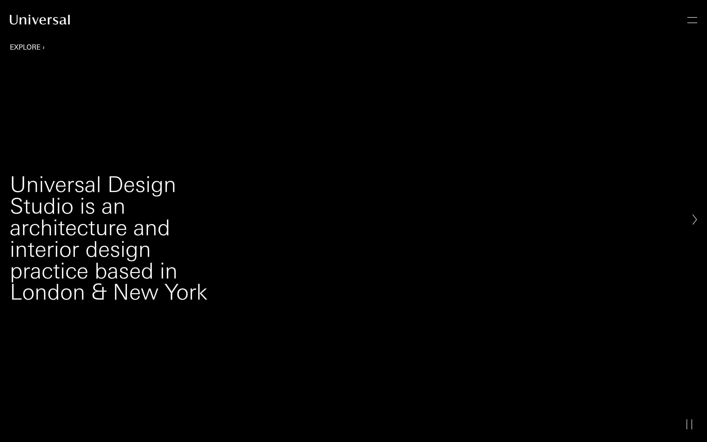 Universal Design Studio — 인테리어/가구 포트폴리오 웹사이트 디자인 레퍼런스