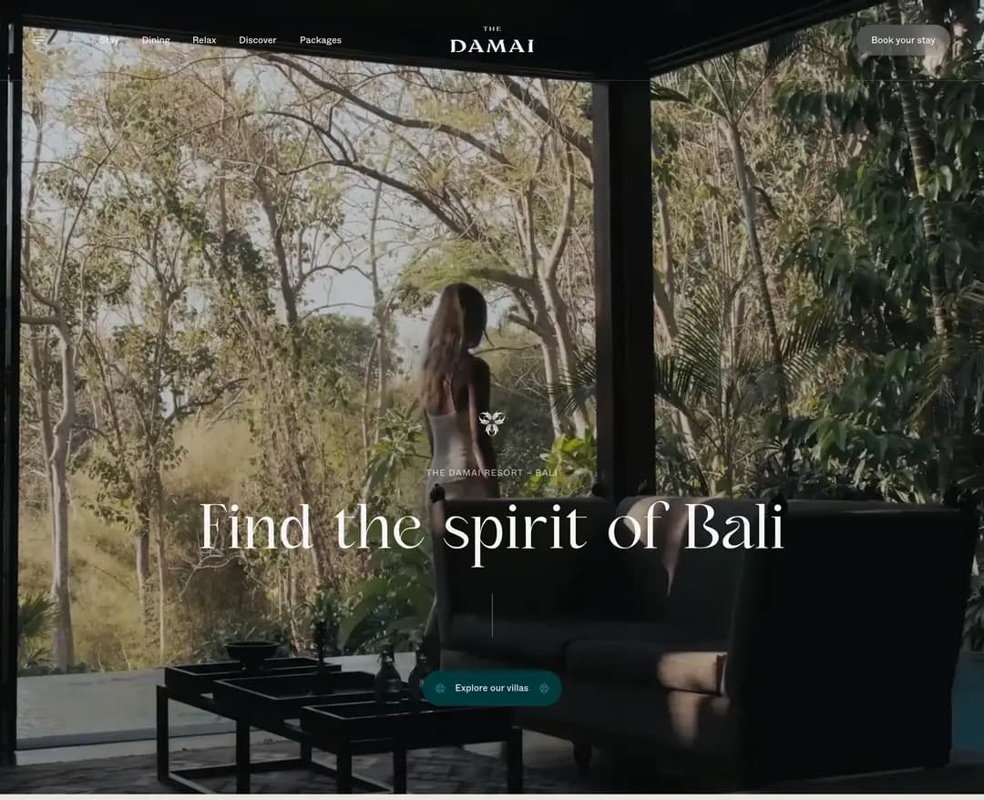 The Damai — 여행/호텔 랜딩페이지 웹사이트 디자인 레퍼런스