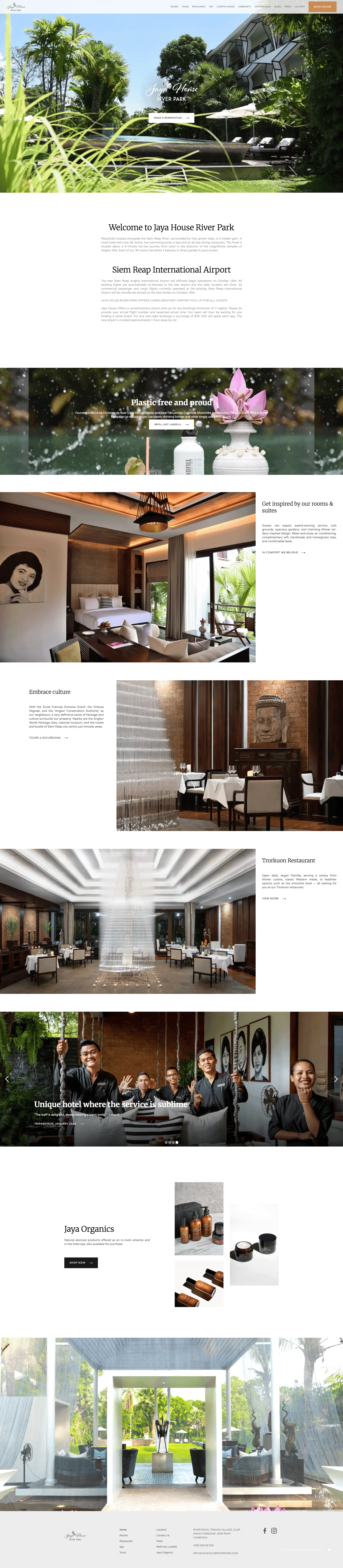 Jaya House River Park — 여행/호텔 소개 웹사이트 디자인 레퍼런스 스크린샷 1