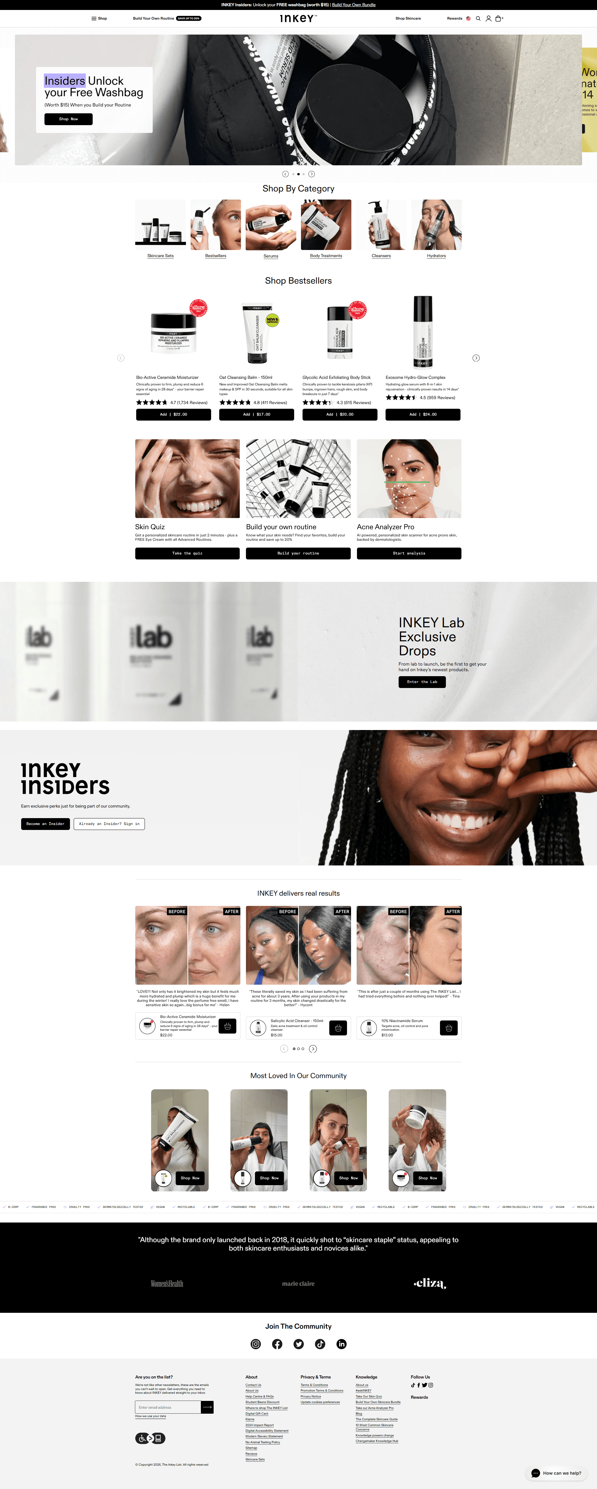 INKEY USA — 화장품 쇼핑몰 웹사이트 디자인 레퍼런스 스크린샷 1