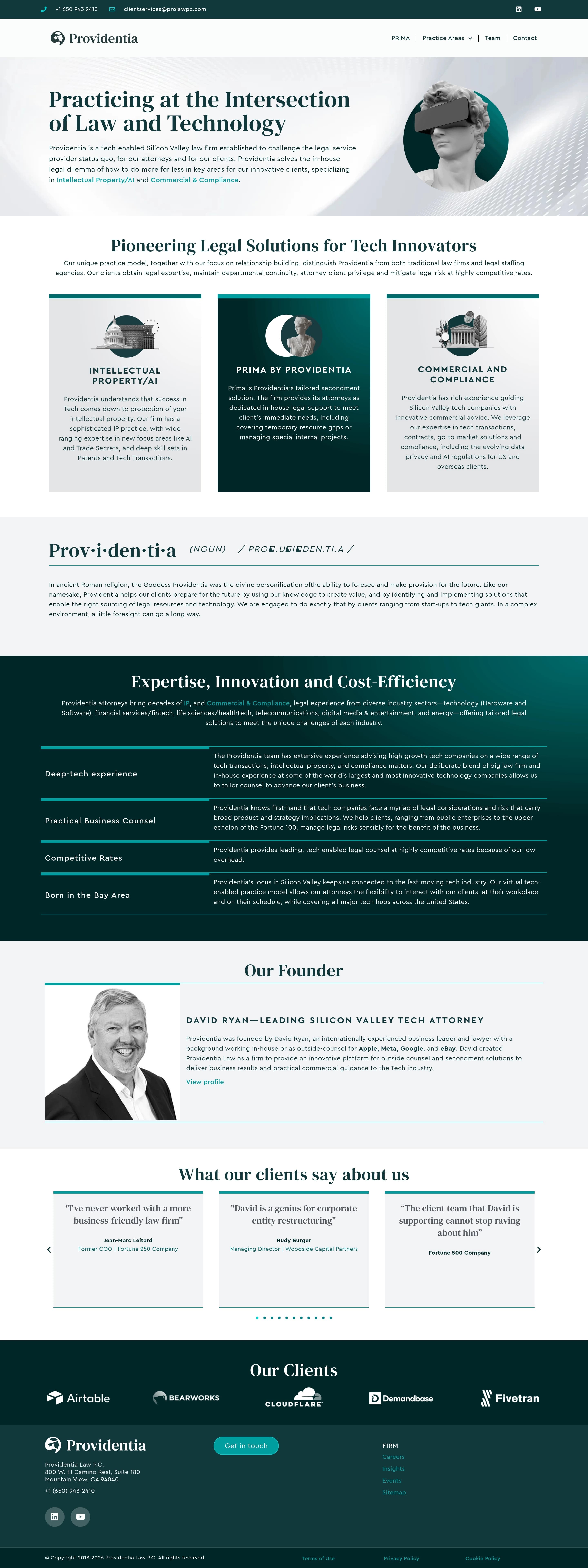 Providentia Law — 법률/법무 브랜드/기업 웹사이트 디자인 레퍼런스