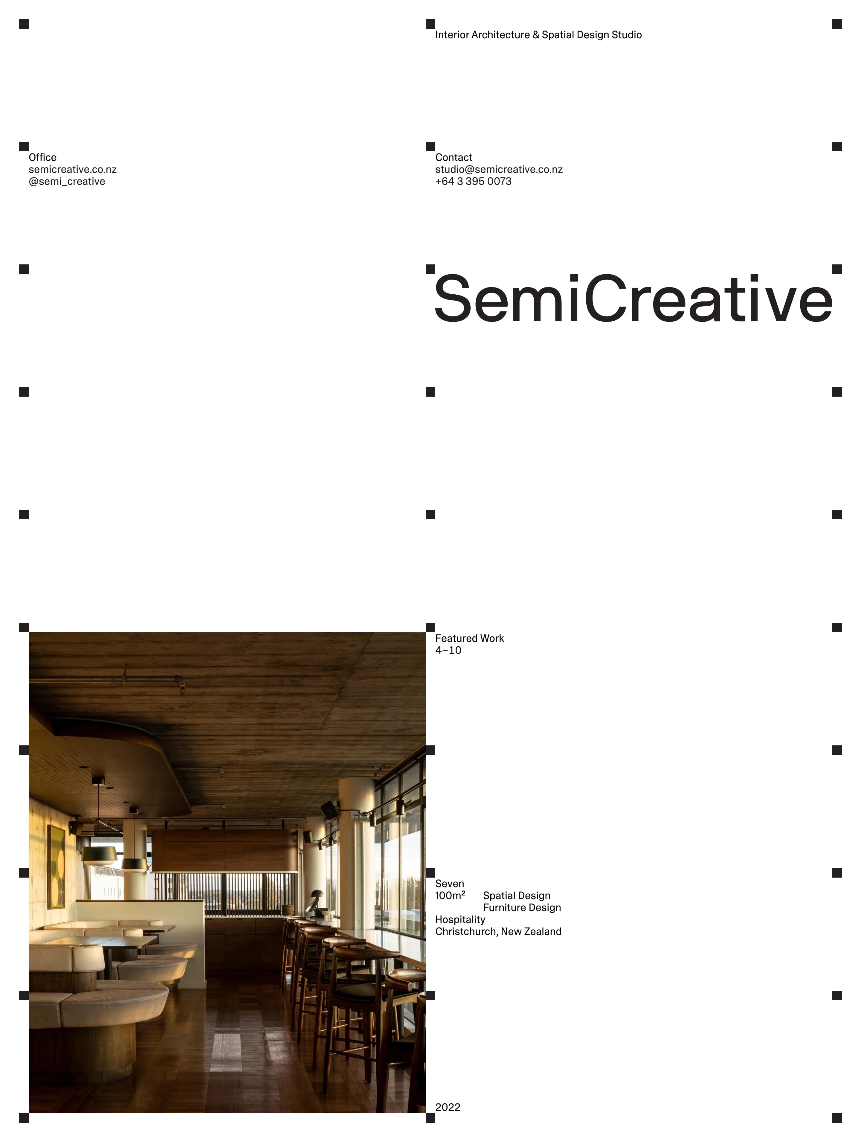 SemiCreative — 인테리어/가구 포트폴리오 웹사이트 디자인 레퍼런스