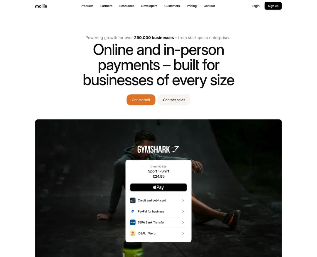 Mollie – Online and in-person payments built for businesses of every size — 금융/부동산 플랫폼/서비스 웹사이트 디자인 레퍼런스