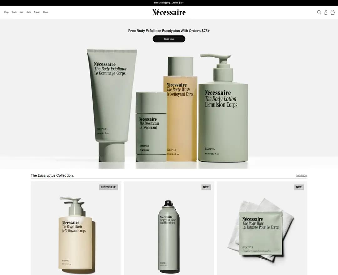 Nécessaire — 화장품 쇼핑몰 웹사이트 디자인 레퍼런스