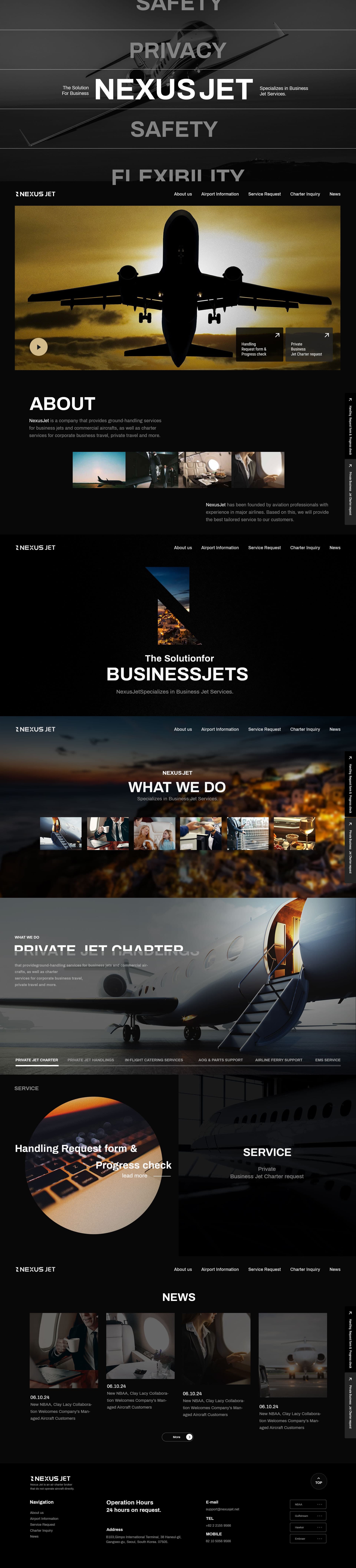 NexusJet — 여행/호텔 소개 웹사이트 디자인 레퍼런스 스크린샷 1