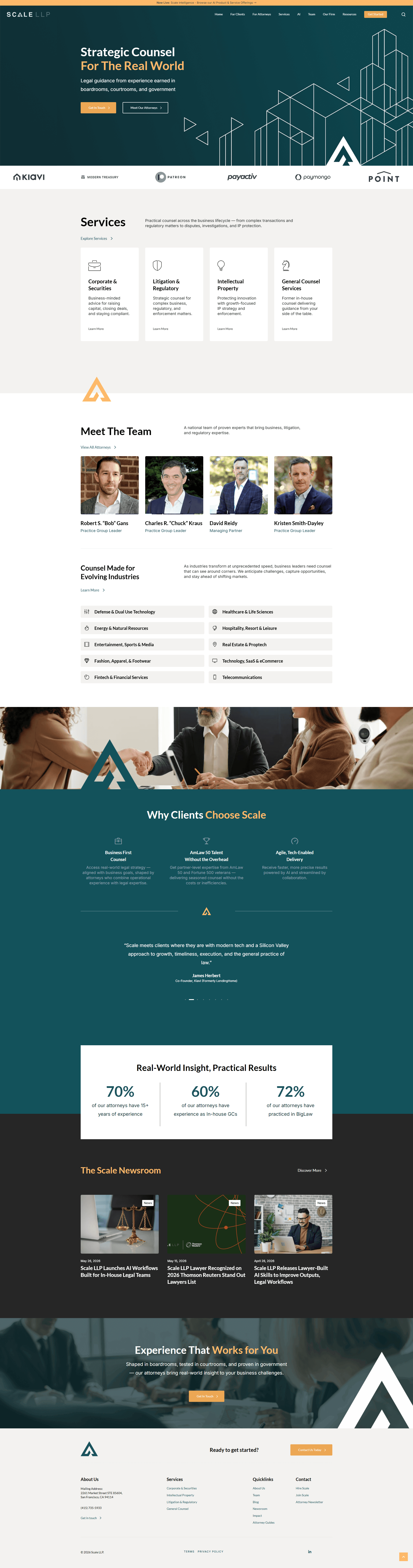 Scale LLP — 법률/법무 브랜드/기업 웹사이트 디자인 레퍼런스 스크린샷 1