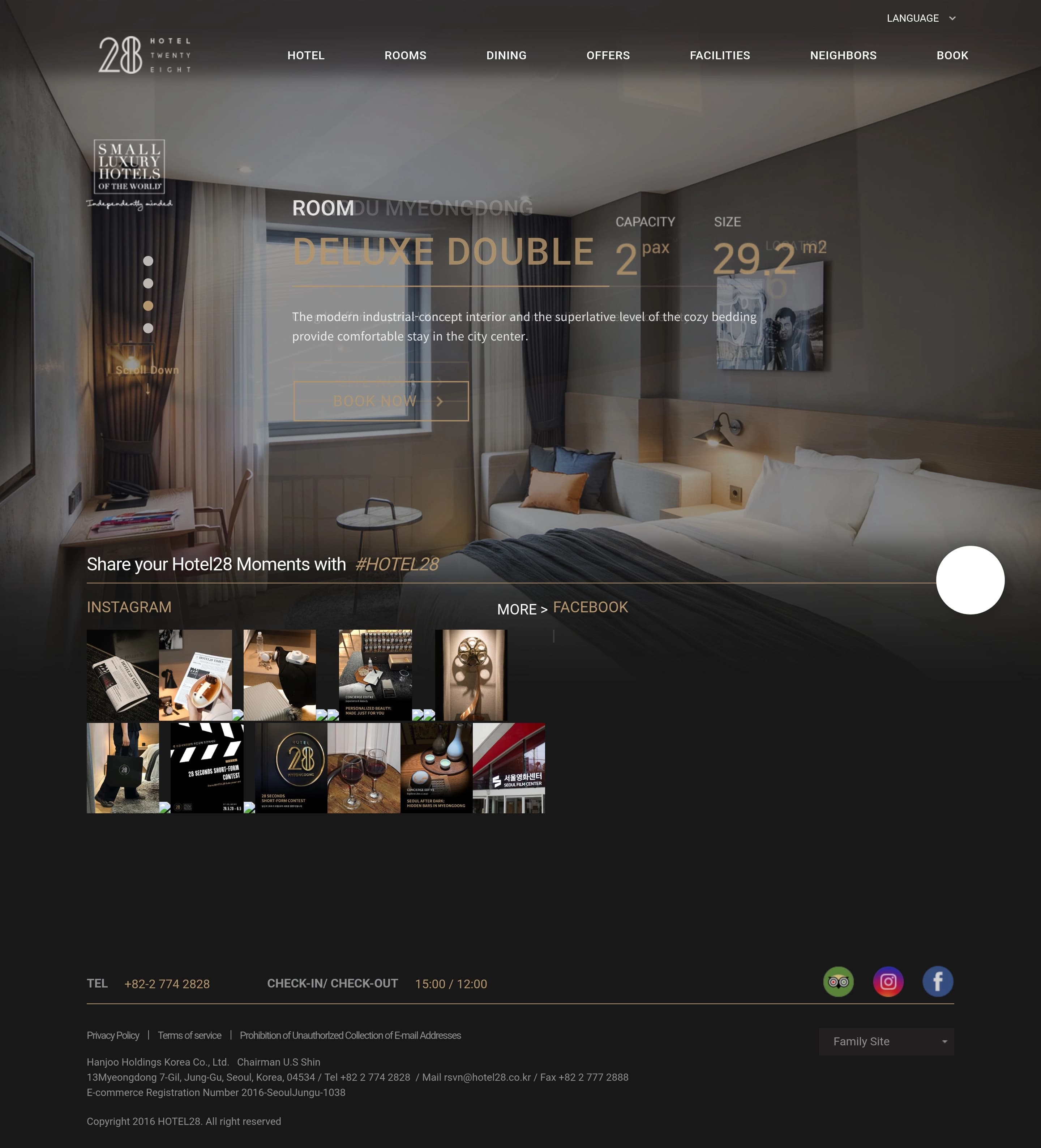 HOTEL 28 — 여행/호텔 랜딩페이지 웹사이트 디자인 레퍼런스