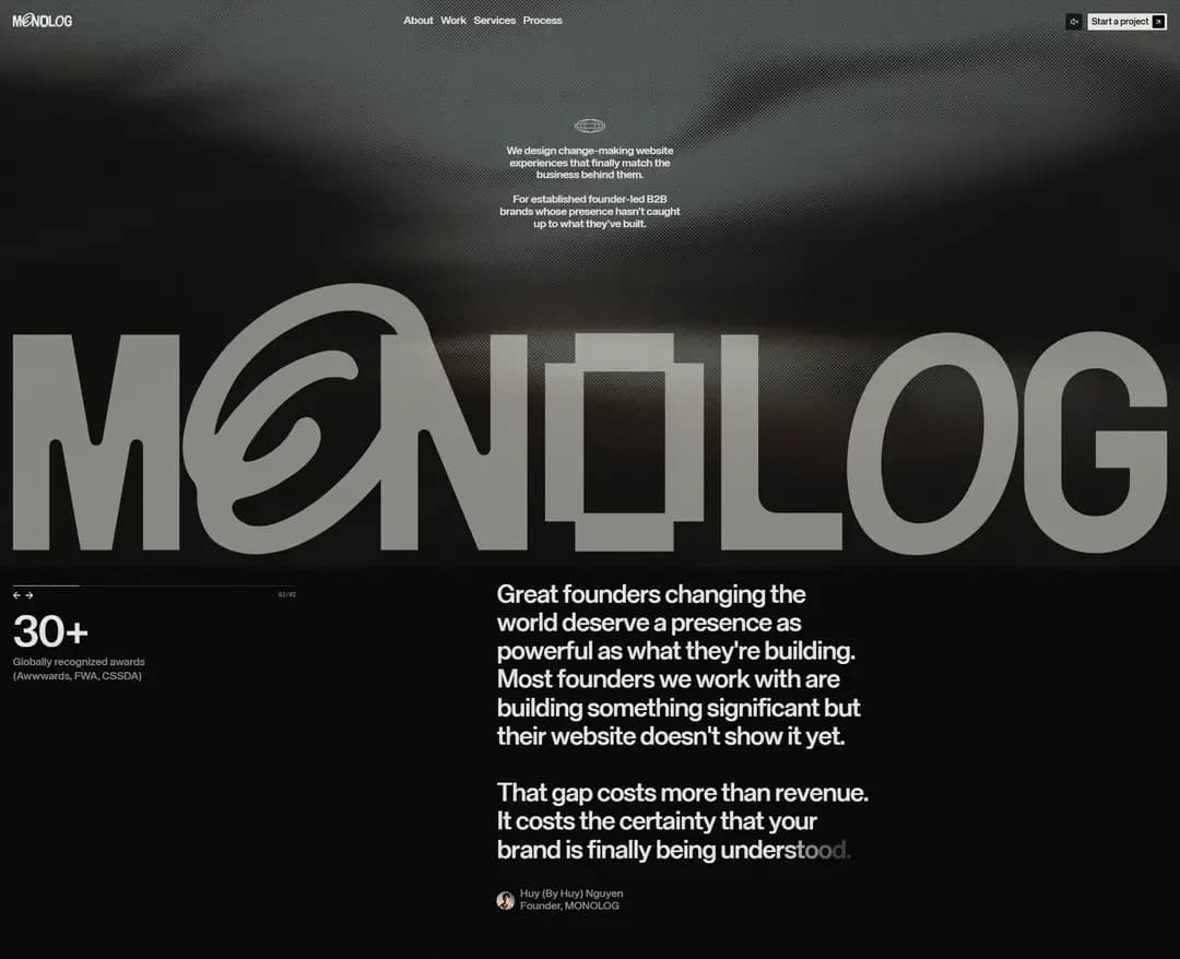 Monolog — IT/스타트업 포트폴리오 웹사이트 디자인 레퍼런스