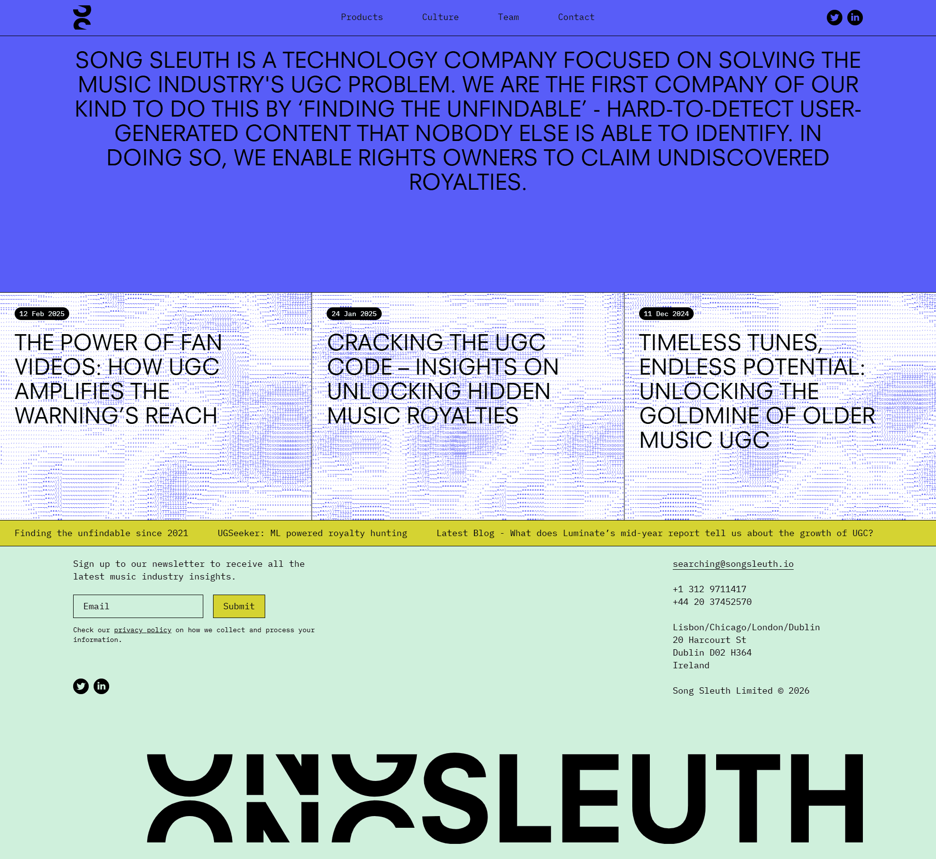 Song Sleuth — IT/스타트업 플랫폼/서비스 웹사이트 디자인 레퍼런스 스크린샷 1