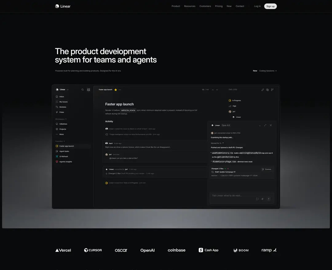 Linear — IT/스타트업 플랫폼 웹사이트 디자인 레퍼런스
