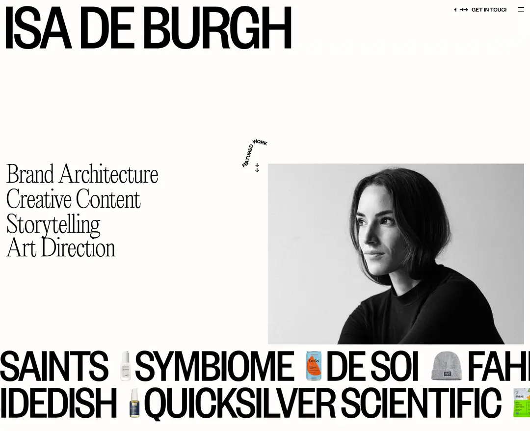 Isa de Burgh — 기타 포트폴리오 웹사이트 디자인 레퍼런스